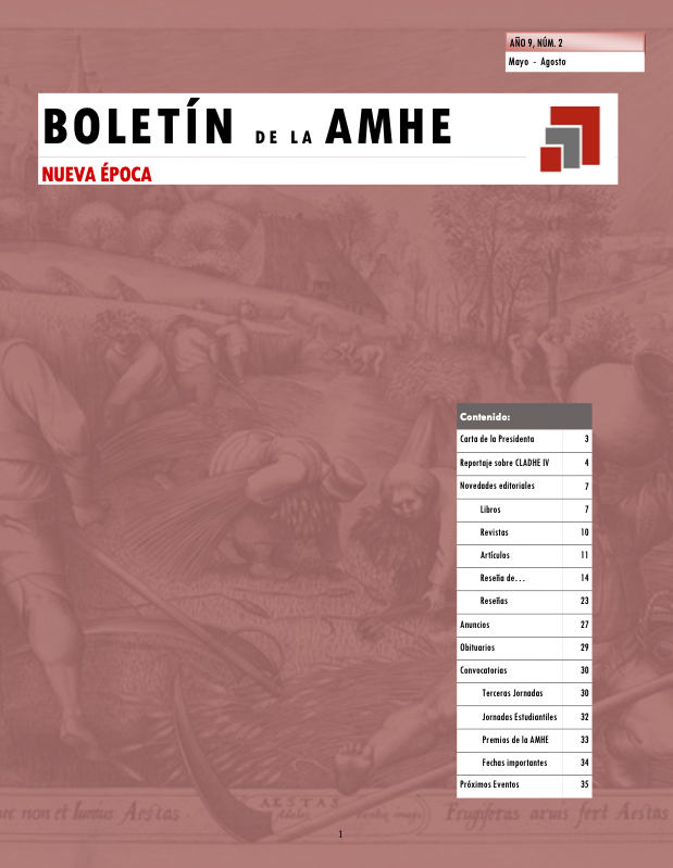 BOLETIN DE LA AMHE AÑO 9, NÚM. 2, 2014