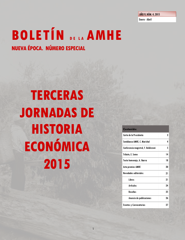 BOLETIN DE LA AMHE AÑO 10, NÚM. 1, 2015